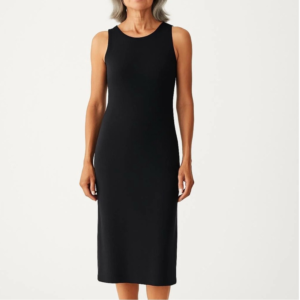 Leith Midi Fitted Dress | Leith | Black | Size M